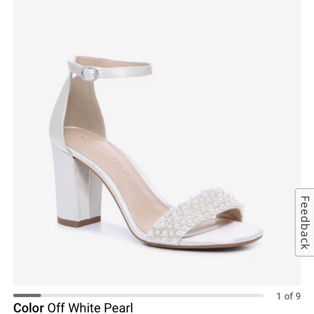 Kelly & Katie Hildie sandal heel with pearl detail